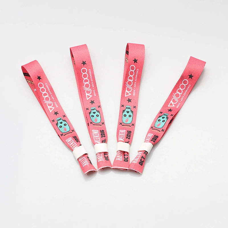 Factory wholesale woven fabric personalised wristbands no minimum order