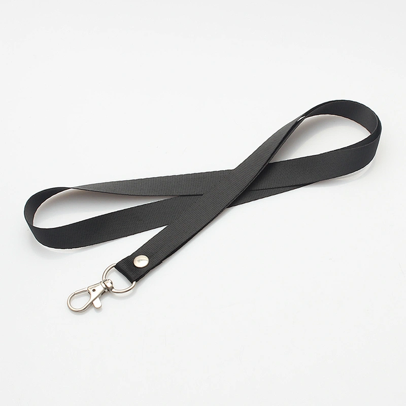 Custom polyester thick black webbing reflective lanyard for camera