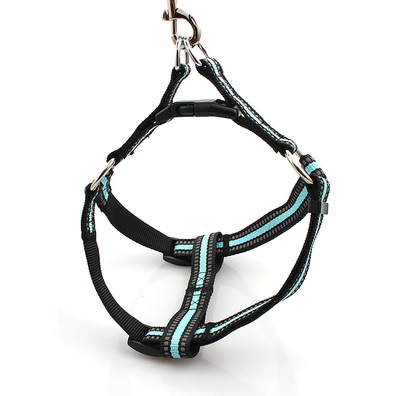Popular personalized adjustable custom print blue dog harness
