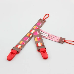 Top quality Customized Designs Ribbon Material Baby Pacifier Clip