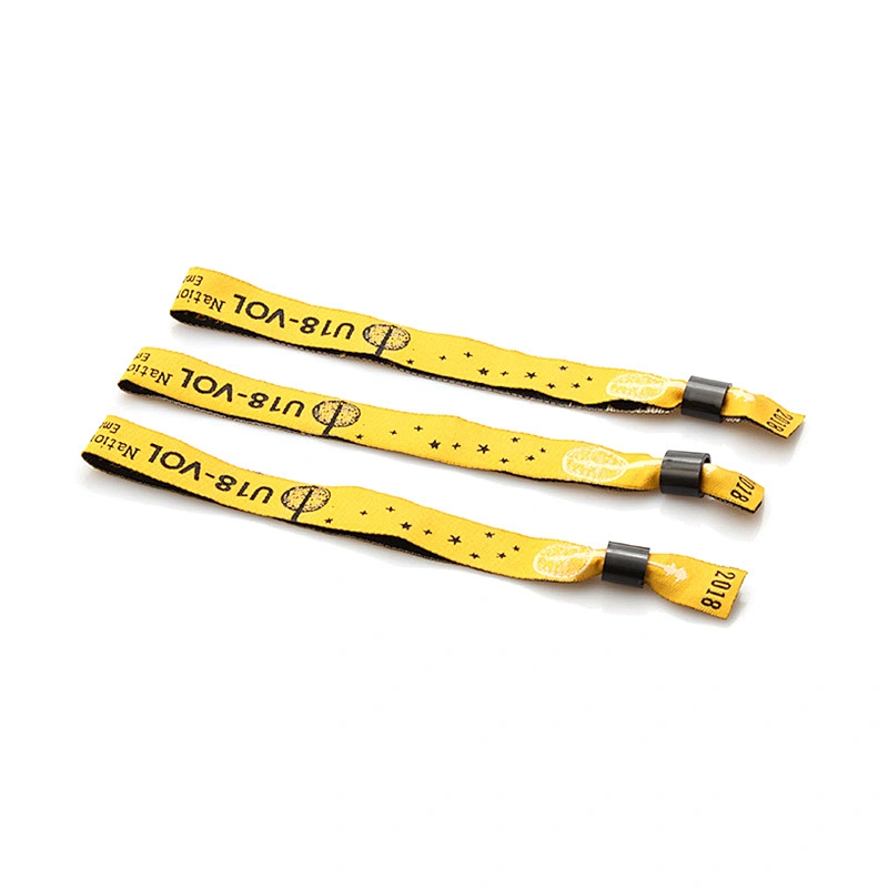 Hand embroidery woven dresses wristband with barrel lock for event