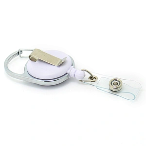 New style carabiner retractable pull reel badge holder