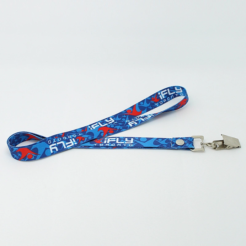 Custom made north face neck polyester call lanyard with metal clamp