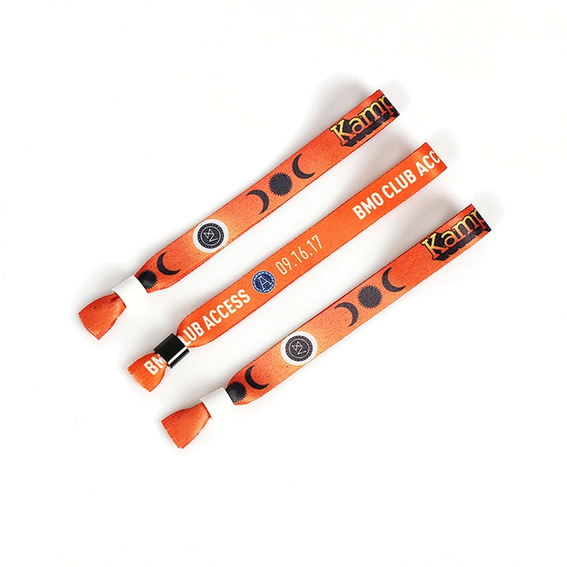 Factory beautiful printing polyester wristband with plastic slider