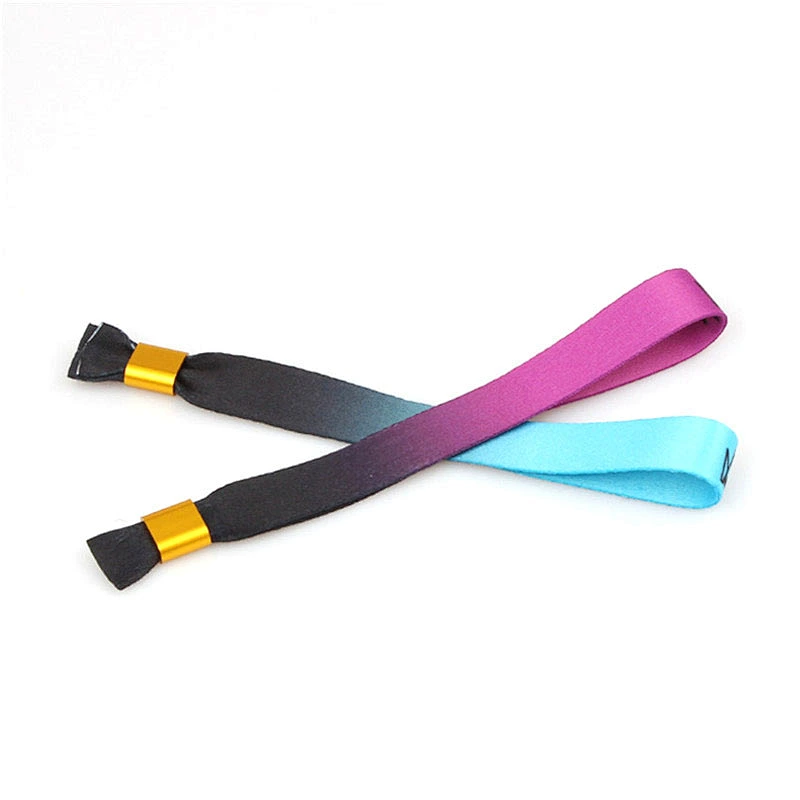 Cheap Custom Fabric Polyester Wristband with Plastic One Time Lock