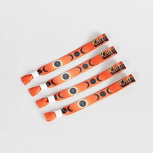 Slide lock customized printed polyester fabric colorful wristband
