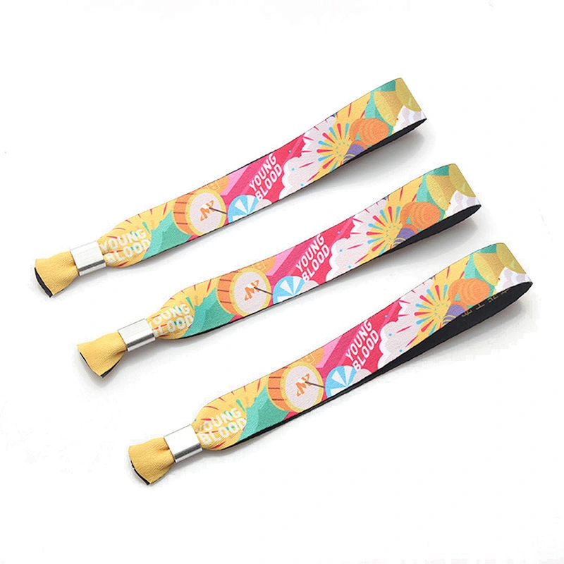 2019 high quality festival fabric cute wristband with plastic lock