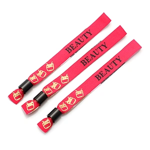 Promotional woven logo music festival wristband no minimum order