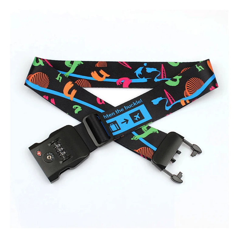 Hot polyester custom TSA scale luggage belt strap with printing logo
