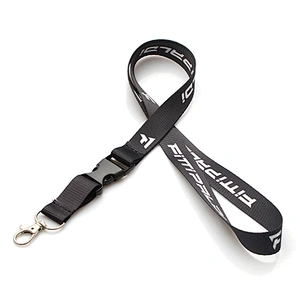 High end thick polyester silk screen lanyard with custom logo