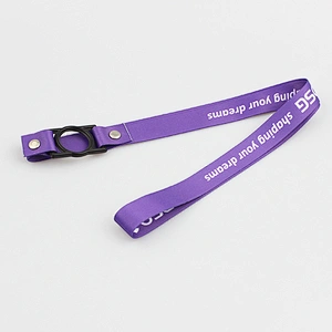 Personalised cheap custom blue lanyards with plastic bottle buckle