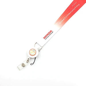 Factory cheap neck card holder gradient lanyard with yoyo badge