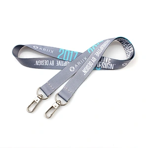 Custom logo sublimation printing camera strap lanyard with double hook