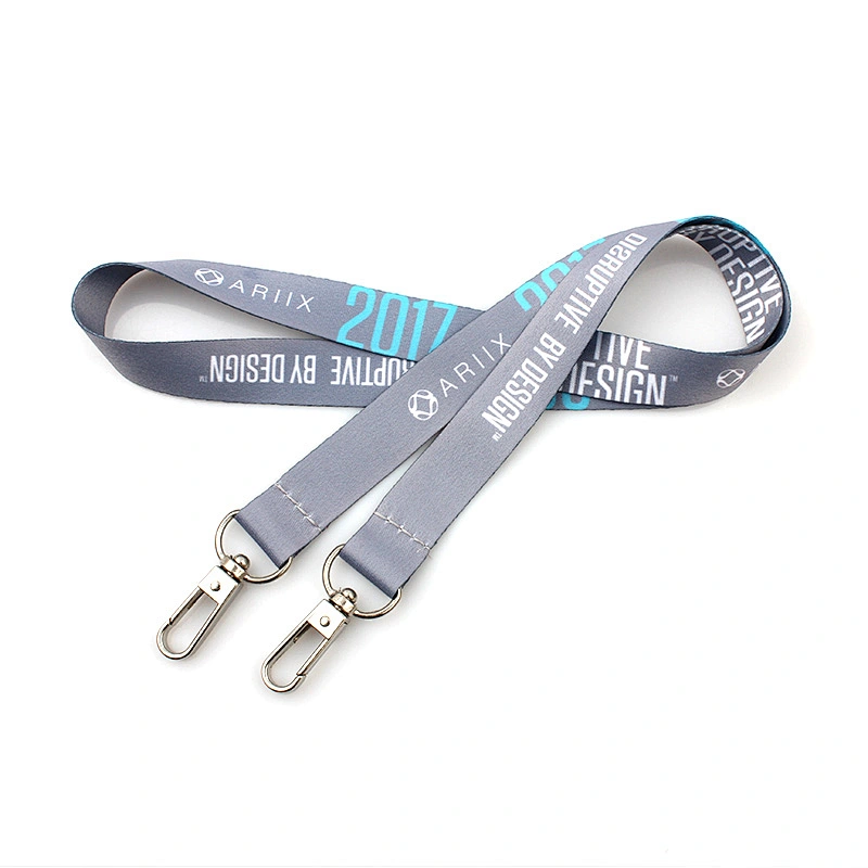 Custom logo sublimation printing camera strap lanyard with double hook