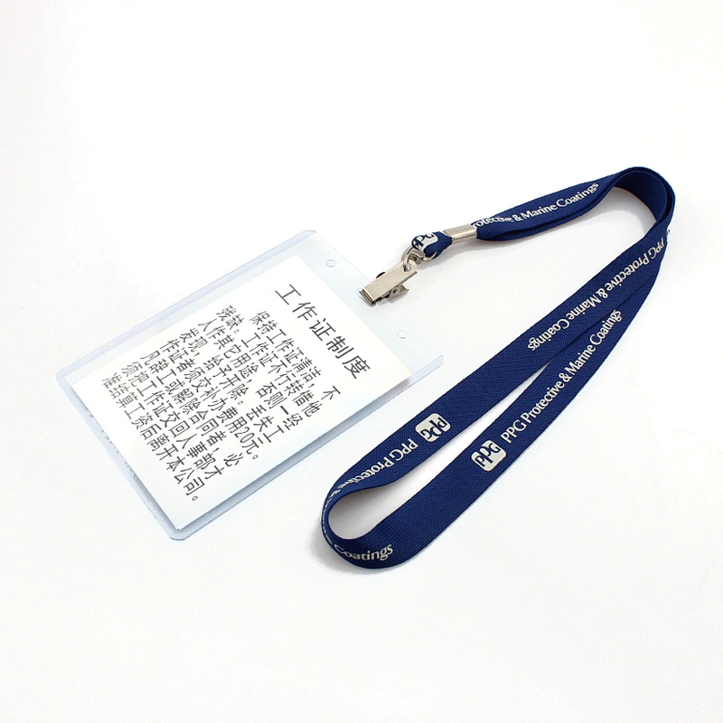 Fashion custom single polyester badge lanyard for ID card holder