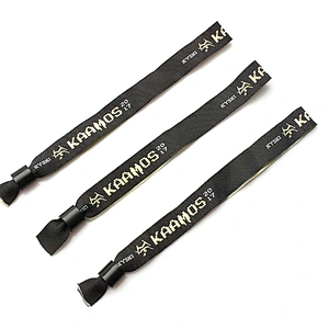 High quality festival woven cloth wristbands with plastic buckle