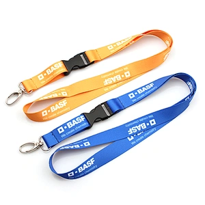 Factory price durable heat transfer printing polyester metal hook lanyard custom