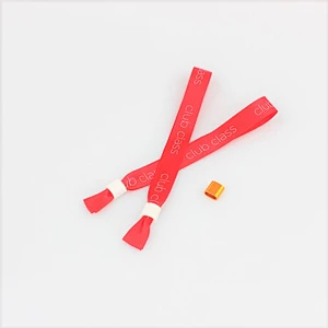 Wholesale custom fabric wristband with one time plastic clasp