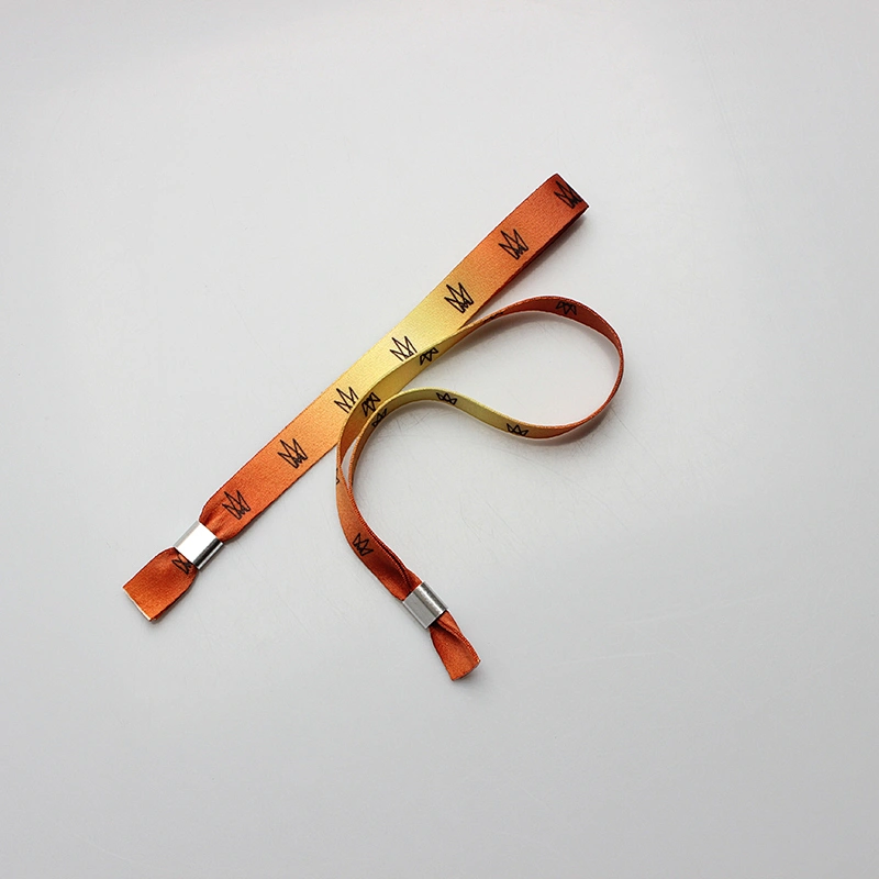 Festival events customized ribbon wristbands with plastic slide lock