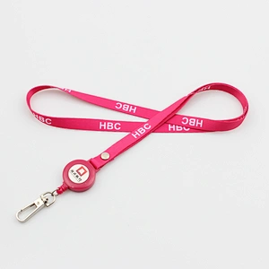 Factory cheap custom printed polyester lanyard with metal hook