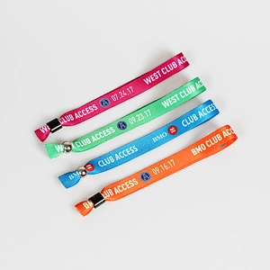 Festival Event Personalized Ribbon Bracelet with Plastic Clip for One Time Use