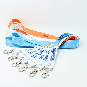 Heat transfer polyester printing lanyard with breakaway buckle and hook