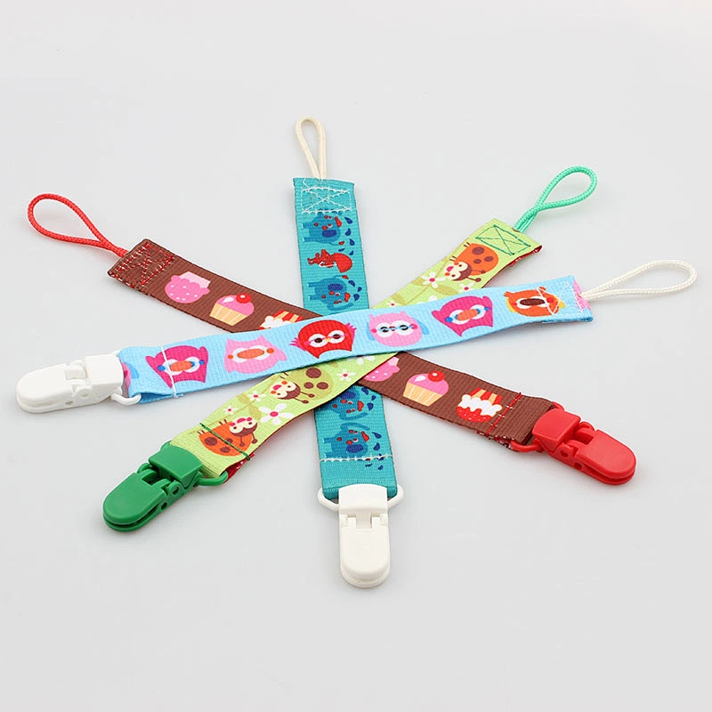 Top quality Customized Designs Ribbon Material Baby Pacifier Clip