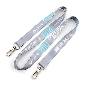 Custom logo sublimation printing camera strap lanyard with double hook