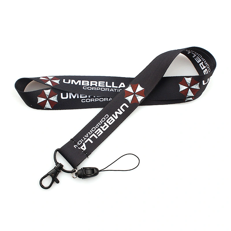 Sublimation polyester superhero lanyard with metal hook