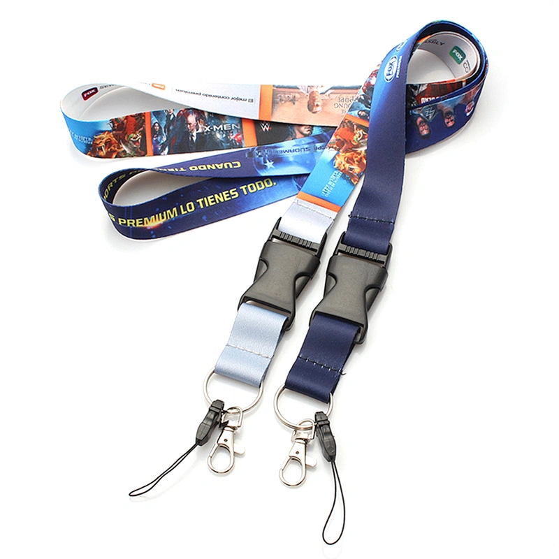 Customized Cheap Heat Transfer Printing Polyester Lanyards With Breakaway Hook