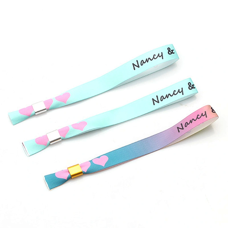Free sample design your own logo custom fabric wristband for event