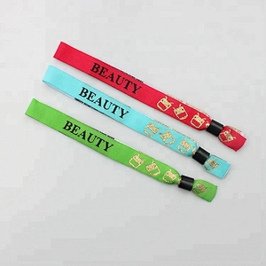 Wholesale custom cloth fabric woven wristbands for anniversary
