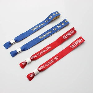 High quality Fabric One Time Use Polyester Woven Wristbands For Party