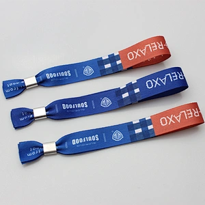 Free sample design your own logo custom fabric wristband for event