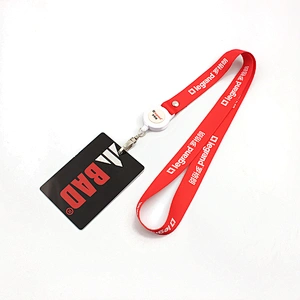 Custom colorful name card holder lanyard with id badge reel