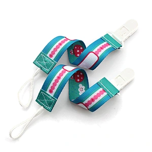 2019 new cute design universal fabric baby pacifier holder clip