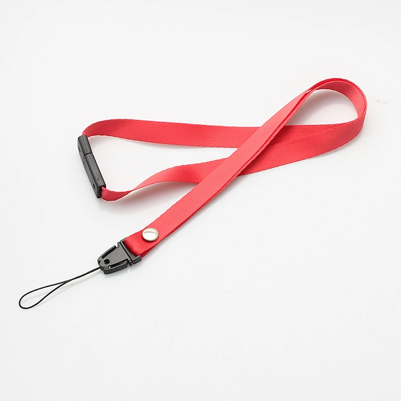 Promotion cheap custom pure color red lanyards no minimum order