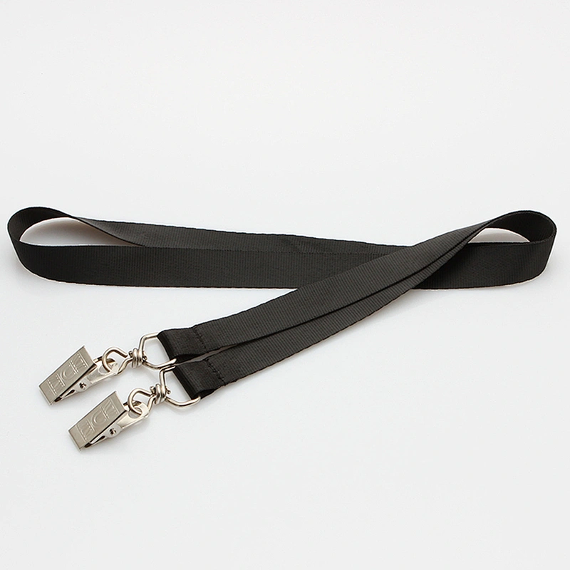 Custom high quality printed logo neck lanyard with double clip