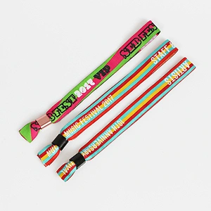 Friendship bracelet cheap custom embroidered festival woven wristband