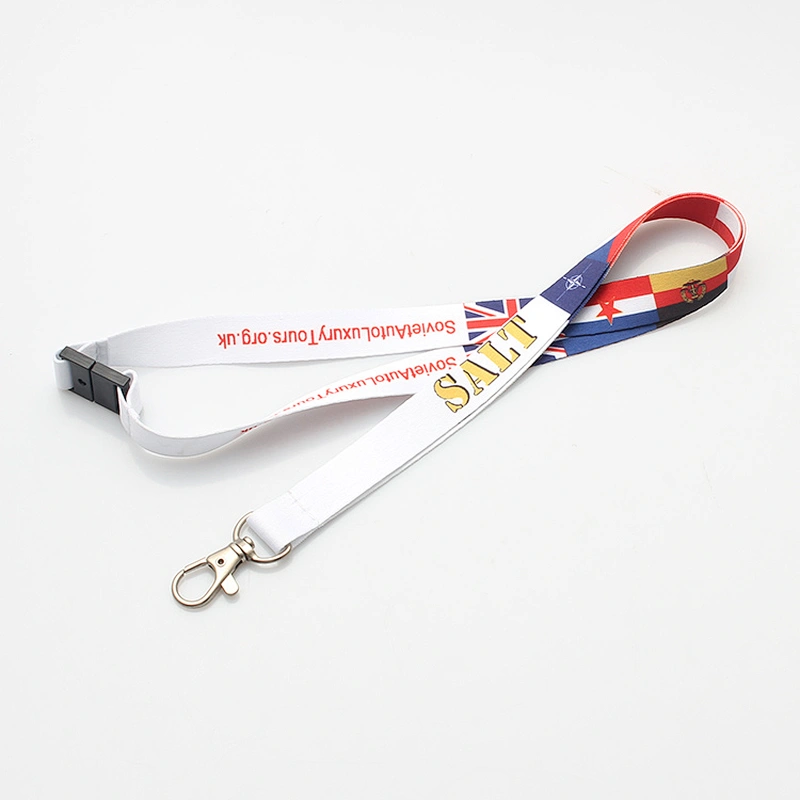 China cheap polyester lanyard with plastic safety breakaway