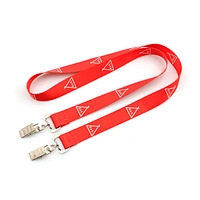 Polyester custom printed lanyard with double clips