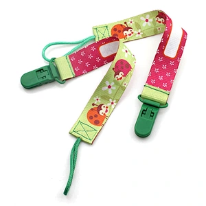 2019 new cute design universal fabric baby pacifier holder clip