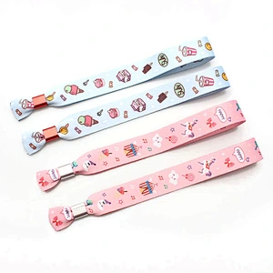 Eco-friendly printing fabric polyester children wristband with alum lock