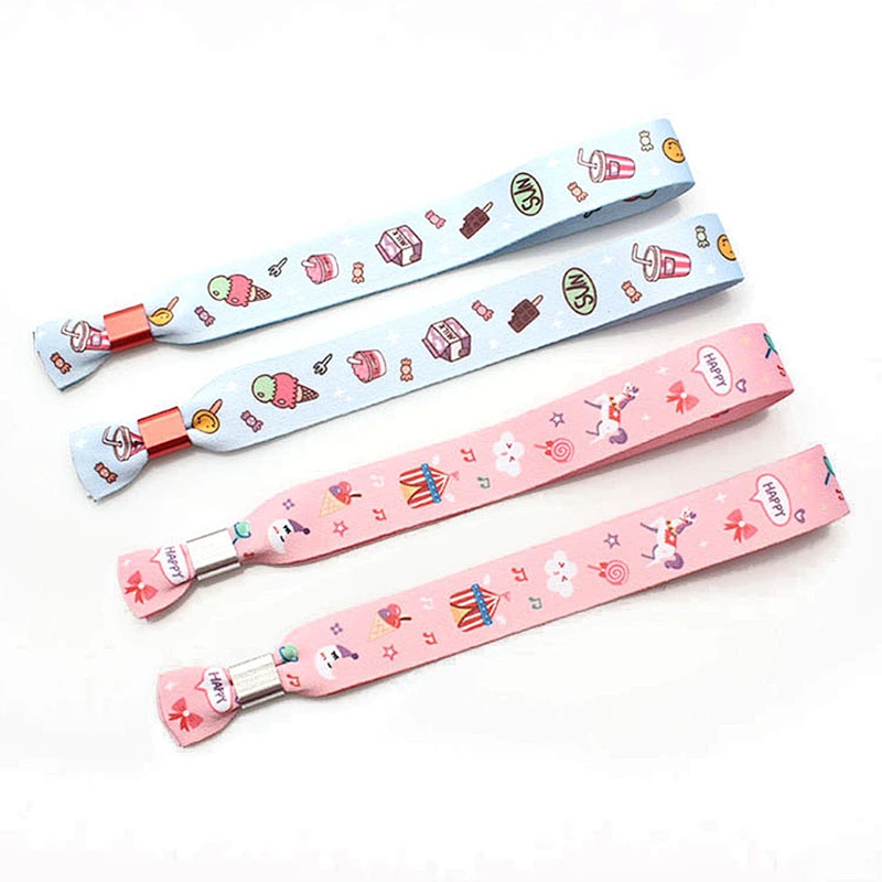 Eco-friendly printing fabric polyester children wristband with alum lock