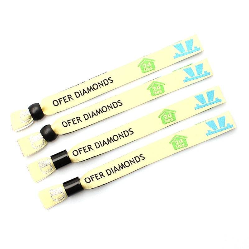 Promotional woven logo music festival wristband no minimum order