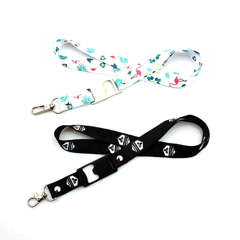 Custom bottle opener lanyard sublimation printed