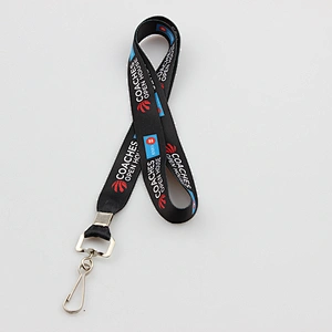 Sublimation logo custom lanyard with metal hook for company