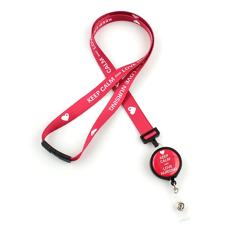 Factory custom polyester retractable badge reel lanyard