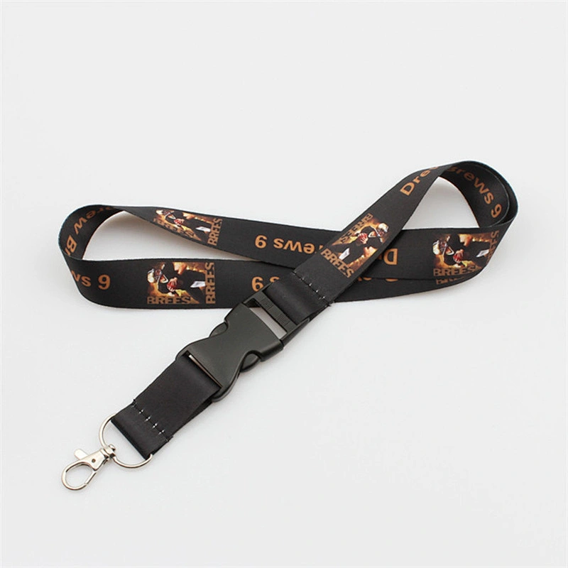 Dye sublimation printing logo custom polyester neck lanyards with disconnect buckle