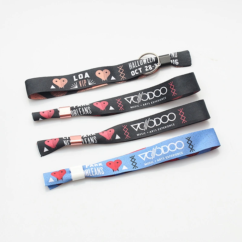 Polyester custom party cloth wristband with logo for festival